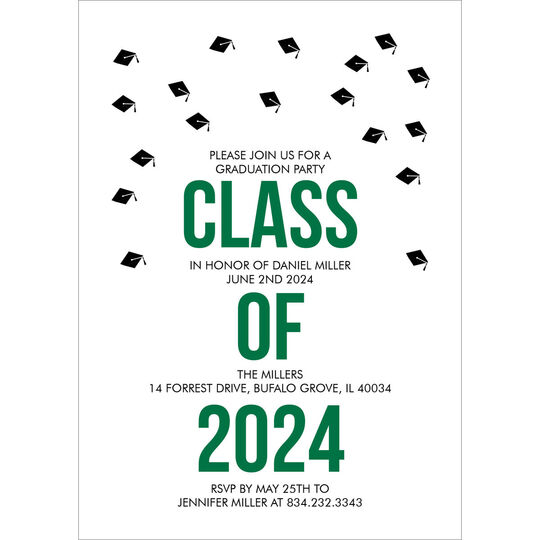 Graduation Cap Confetti Invitations